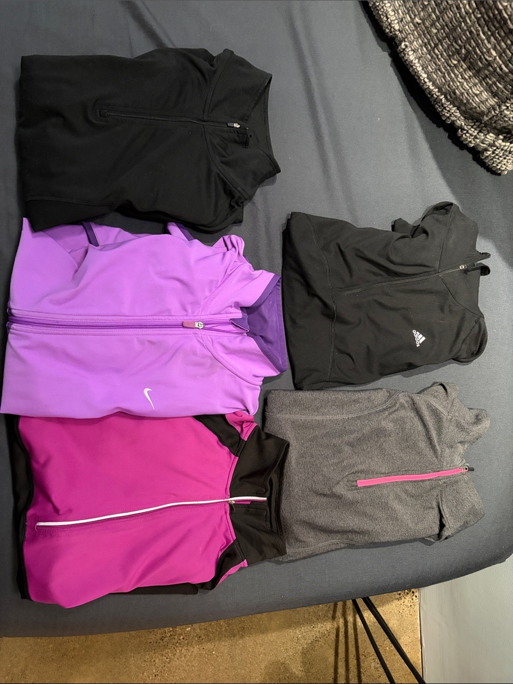 Mixed Athletic Zip-Up Jackets - Purple, Pink, Black, Gray